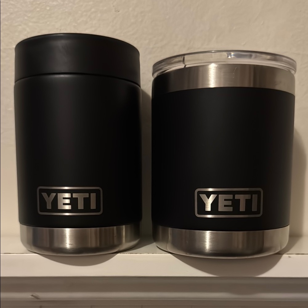 YETI CHARCOAL/STEEL YETI RAMBLER LOWBALL 10 OZ CUP AND COLSTER CAN